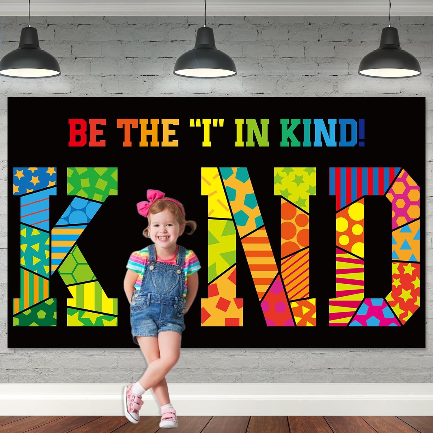 Wiooffen Back to School Classroom Decorations Colorful Positive Saying Banner Welcome Classroom Backdrop Be the Kind Back to School Photo Booth Props