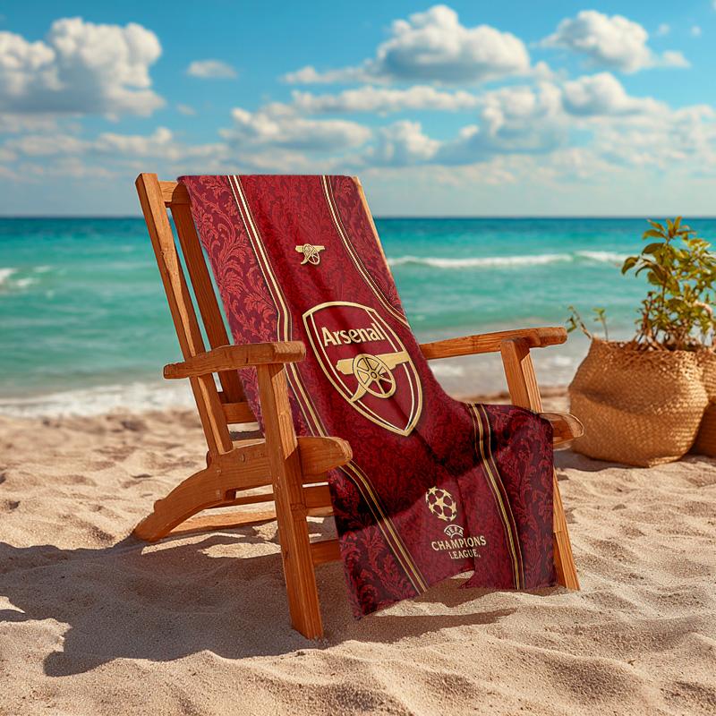 1pc A-Arsenal Beach Towel, Comfortable and Thick, and Swimming/Bath/Picnic/Camping Towel, Suitable for Seaside Beaches