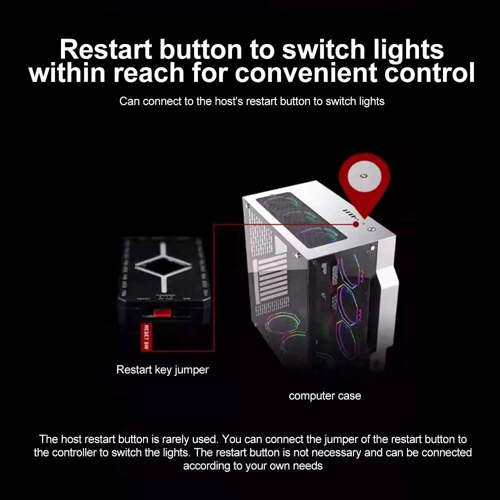 Remote Control PWM Fan Splitter RGB Sync ARGB Controller Portable ARGB Fan Hub  PC Build