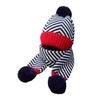 2Pcs/Set Kids Autumn Winter Hat Scarf Set Plush Ball Decor Striped Print Brimless Hat Knitting Scarf Set