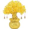 Feng Shui Citrine/Yellow Crytal Money Tree with Chinese Dragon Pots