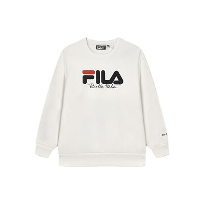 Fila Loose Fit Round Neck Casual Sports Fashion Warm American Sweatshirt Unisex Sweatshirt Latex-White F51U349298A-IV