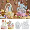 Flower Rabbit Bike Shape Silicone Mold Easter Candle Stand Making Chocolate Casting For Crafts Table Centerpiece