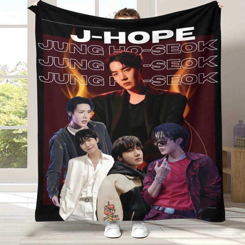 Jung Hoseok J Hope Kpop B-BTS Flannel Blanket,Ultra Soft Warm Plush Throw for Home Bedroom Bed Sofa Cover Office Camping gift