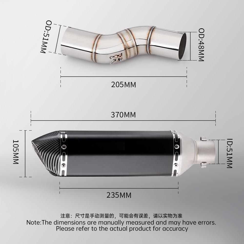 Exhaust System Suitable for Benelli TRK502X 502X and Series Motorcycles, Full System Mid-section Pipe from 2019-2020-202