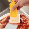 Cleaning Silicone Spatula Kitchen Scraper Soft Blade Scraper Brush Dirty Pan Pot Dishes Cleaner Tools Silicone Kitchen Utensils