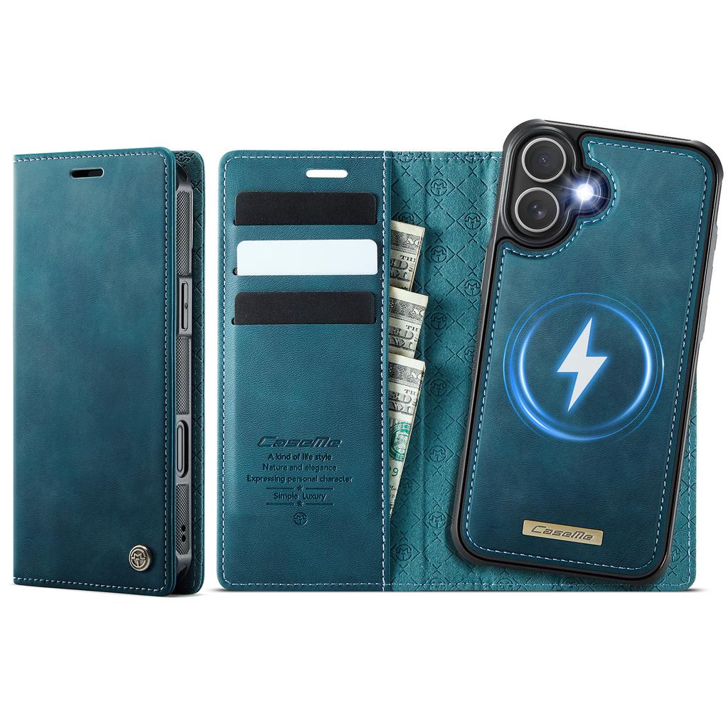For iPhone 16 Case CASEME C49 Compatible with MagSafe RFID Blocking Detachable Wallet Leather Phone Cover
