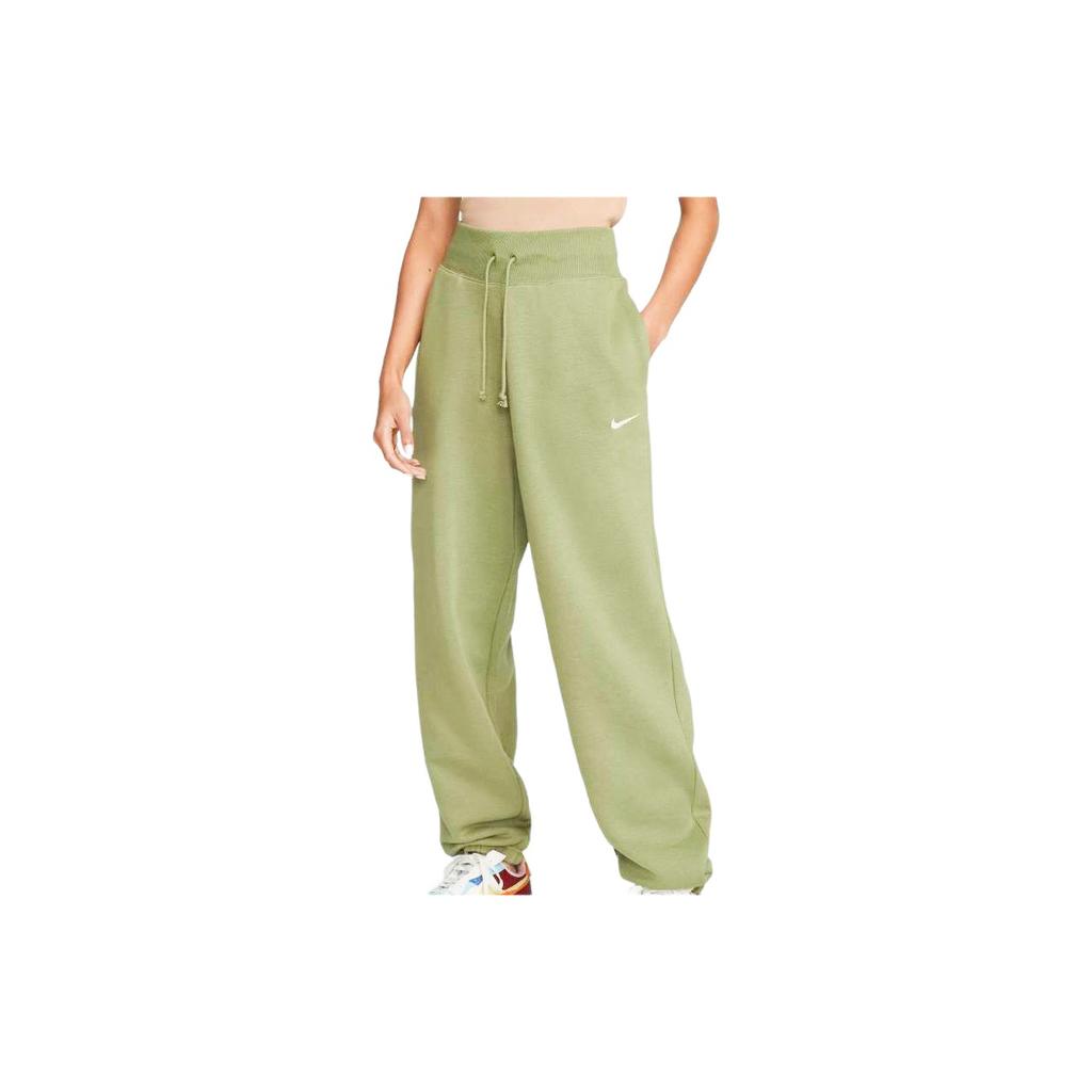 Nike Solid Color Logo Pattern Casual Knit Sports Pants Women bottoms Green DQ5888-334