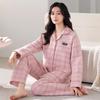 Women's Pure Cotton Thickened Cardigan Pajamas for Autumn/Winter 2025 - Warm Layered Design for Indoor/Outdoor Wear