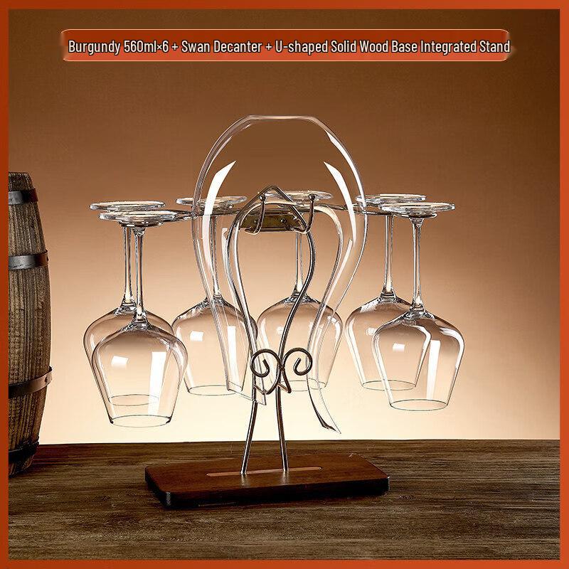 Premium Crystal Burgundy Red Wine Glass & Decanter Set
