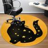 1pc Moon Cat Office Round Area Rug,  Mat Suitable For Office, Under Office Chairs Bedroom Living Room Home Decor, Room Deco