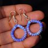 Blue Multi Fire Ethiopian Opal Beads Earrings, 14K Silver & Gold Earrings Gift For Her