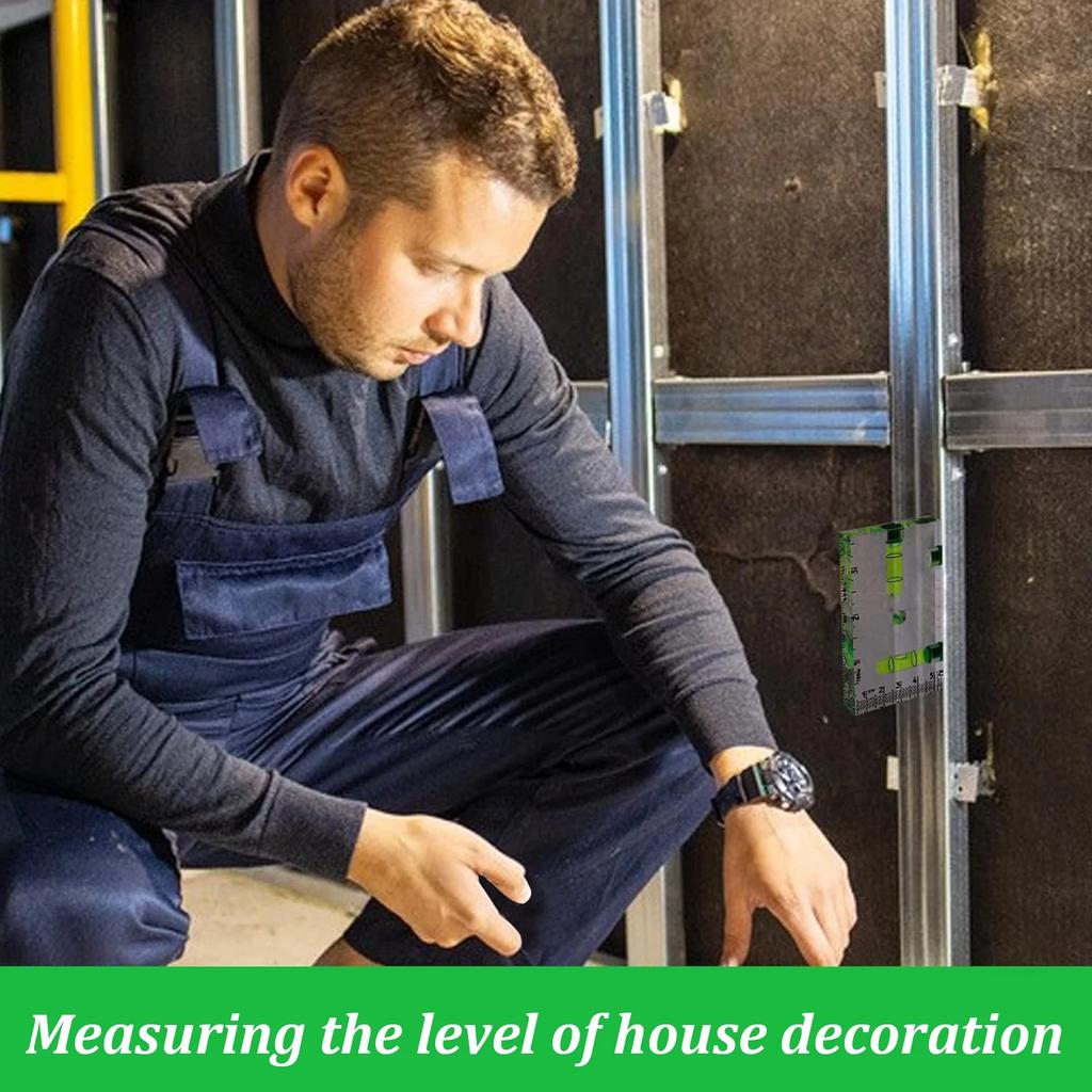 Magnetic Mini Bubble T-Type Level High Precision Transparent Two Directions Spirit Level Mark Measuring Instruments Layout Tools