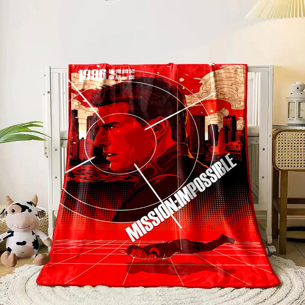 Timeless Mission Impossible 1996 Red Fleece Blanket, Cozy Fleece Throw for Family Nights, Super Soft Fleece Blanket for All Seasons