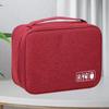 Data Cable Storage Bag Separate Storage Oxford Cloth Travel Electronics Bag for Cables Chargers Hard Drive Wine Red