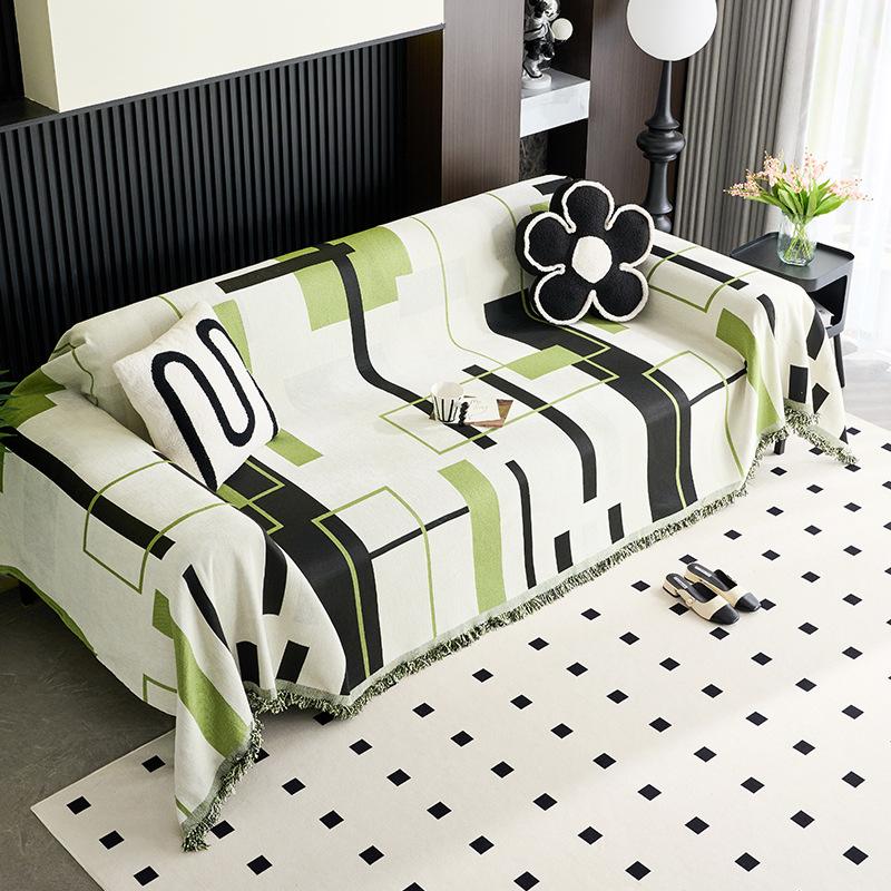 

Клетчатое полотенце для дивана Новое современное простое полотенце для дивана из синели на все времена года 180*130cm