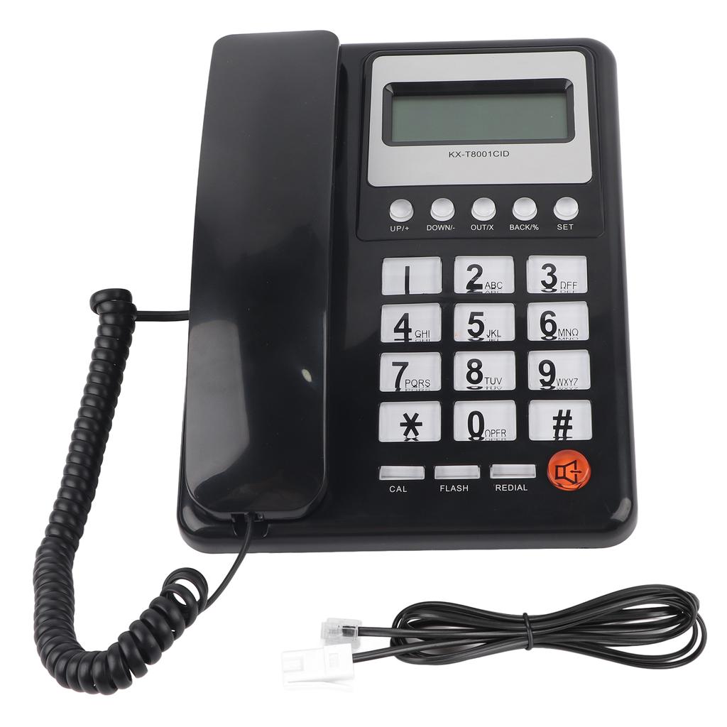 KXT8001CID Corded Telephone Caller ID Semi Hands Free Clear Display Office Telephone for Home Hotel Office(Black )