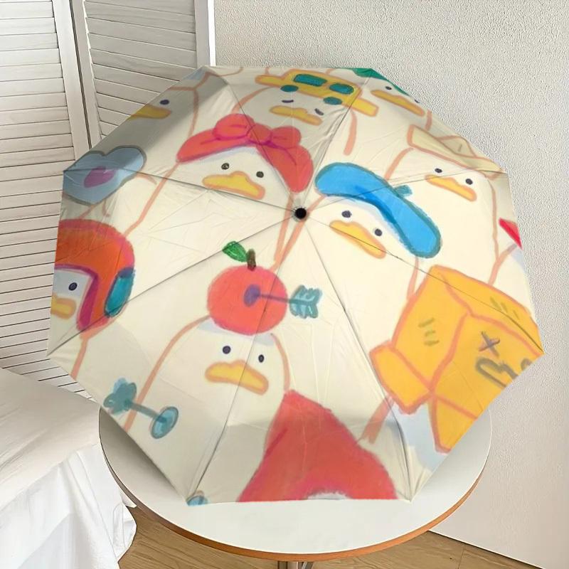 

1pc Duck Pattern Automatic Folding Umbrella - Compact 8-Rib Design,Perfect Gift for Friends & Family yy250926045