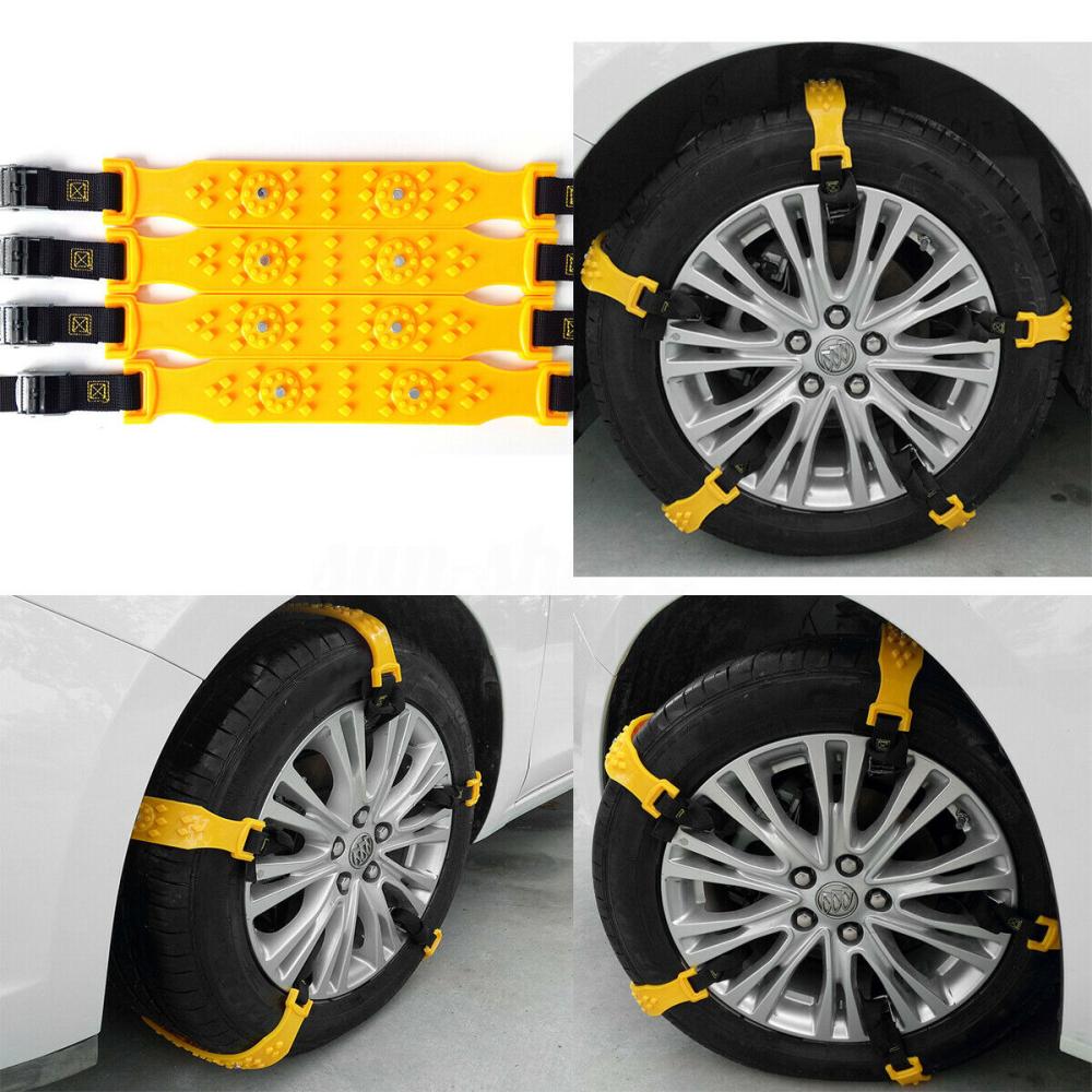 

R-1539 10Pcs Winter Car Truck Tire Snow Chain TPU+Steel Anti-skid Widen Strap Vehicle Wheel Chain Type A