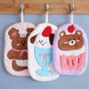 Embroidery Toilet Handkerchief Water-absorbing Bathroom Kerchief Cute Bear Hand Towel  Household