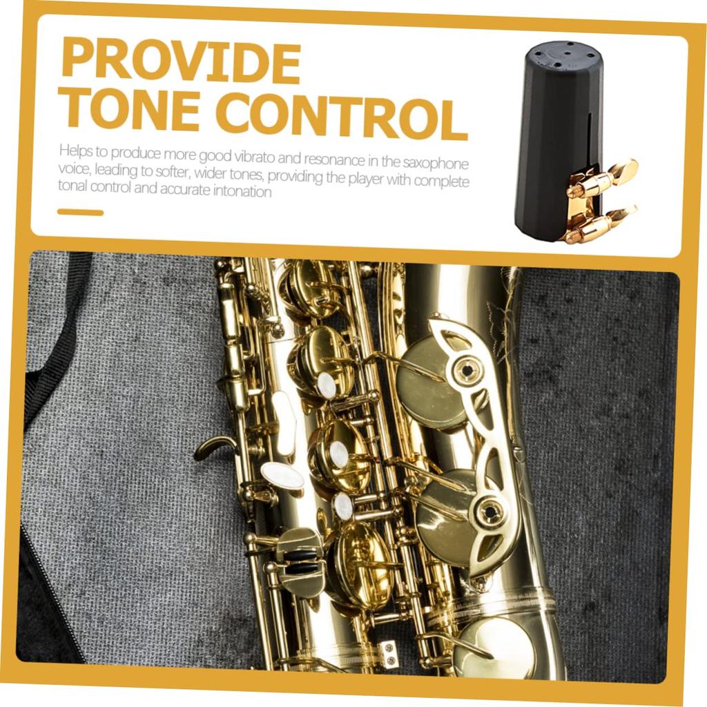 Abaodam Saxophone Ligature Mouthpiece Cap Set, Black, Metal, Alto Saxophone Cap Clip, Musical Instrument Accessory, Playing, Practice, Replacement