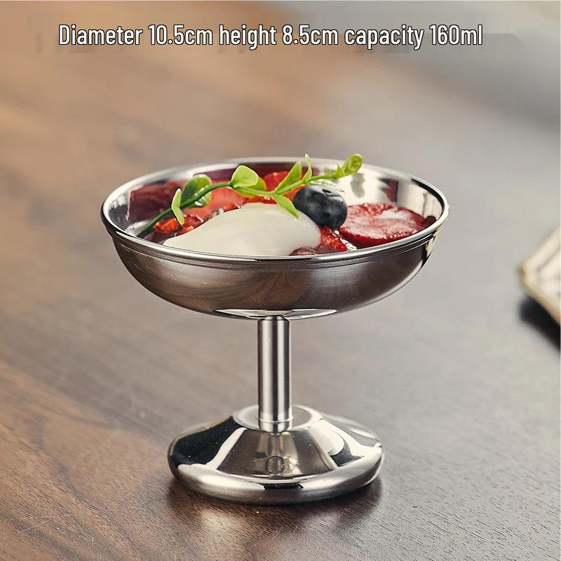 Dessertskål i rostfritt stål Glassbägare Bar Vinglas