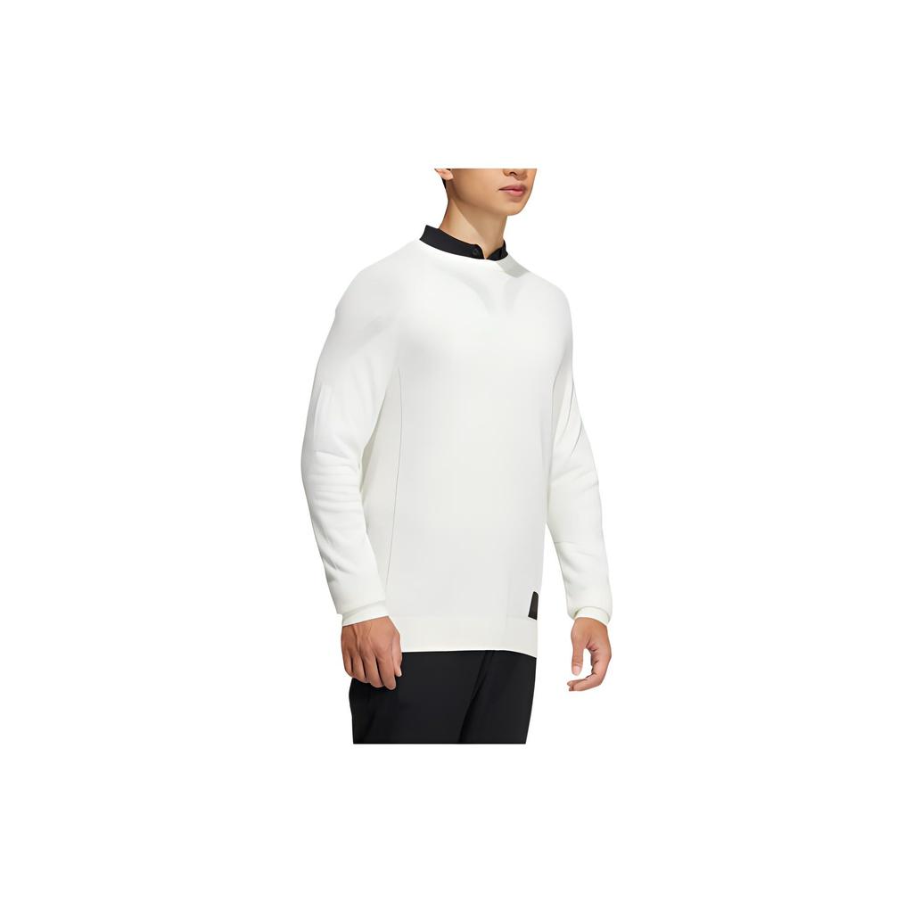 Adidas Pullover With Small Logo Crew Neck Long Sleeve Knit Sweater Men Tops White HG4133