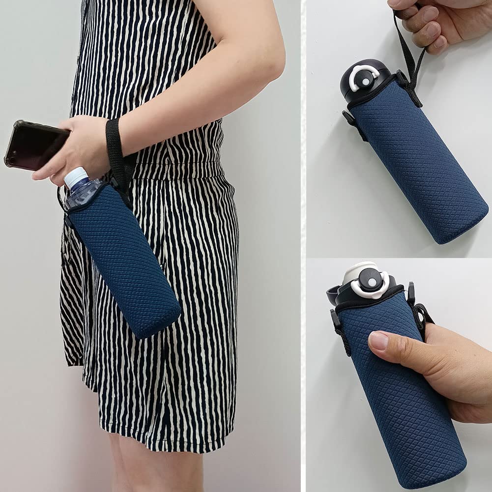 Futakuchi Vattenflaskfodral med axelrem Kallisolering för 500 ml 600 ml Termos Plastflaskfodral Plastflaskhållare Handväska Crossbody