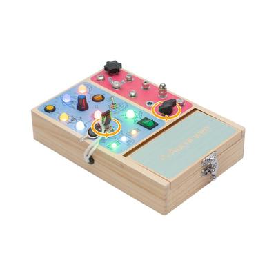 Montessori Wooden LED Light Busy Board Sensory Toy Baby Simulation Nut Screw Tool Kids Fine Motor Skills Educational Travel Toy