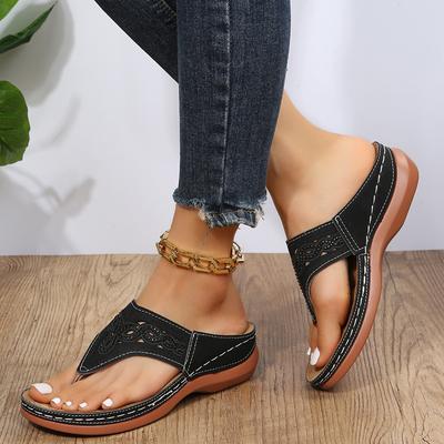 Clip Toe Wedge Slippers Women Beach Casual Wedges Flip Flops Premium Orthopedic Plus Size Toe Outdoor Shoes De Mujer