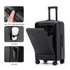 20-Inch Lightweight Frosted Front-Opening Trolley Carry-On Suitcase, 24-Inch Travel Luggage Leather Case.