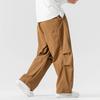 Autumn Men Streetwear Wide Leg Pants Men Cotton Casual Harem Pants Male Oversize Cargo Pants Men Joggers Soild Color Trousers