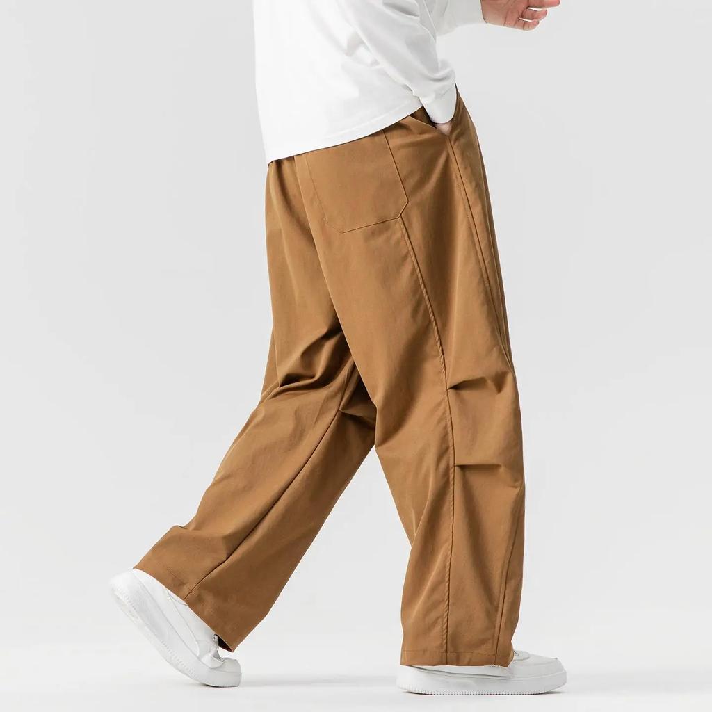 Autumn Men Streetwear Wide Leg Pants Men Cotton Casual Harem Pants Male Oversize Cargo Pants Men Joggers Soild Color Trousers