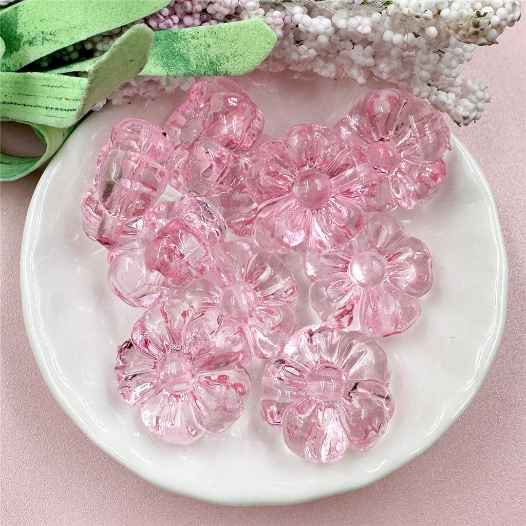 19.3mm Handmade Material DIY Fashion Acrylic Crystal Earrings Transparent Accessories Plum Blossom 10Pcs Loose Beads Bracelet Accessories