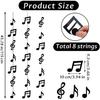 8PCS Music Notes Party Decorations, Black Musical Note Hanging Swirl, Music Theme Party Supplies, Musical Notes Garland for Concerts, Music-Theme