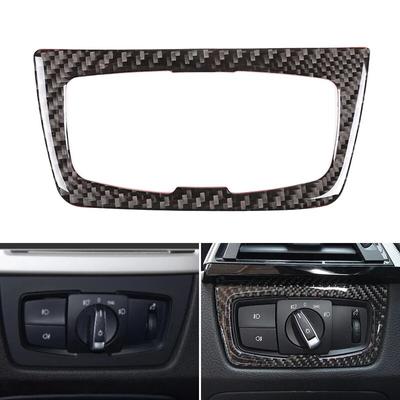 Véritable Fibre de Carbone Intérieur de Voiture Cadre de Couvercle d'Interrupteur de Phare Garniture Pour BMW Série 3 4 F30 F32 2013-2018 Accessoires Auto