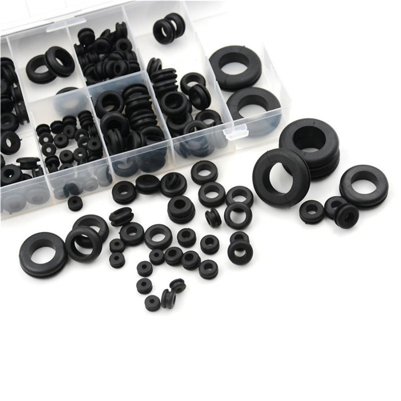 200 Pcs Car Rubber Grommet Electrical Wire Gasket Assortment Set + Storage Case