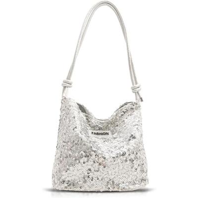 Bolsa tote feminina, bolsa de lantejoulas, alça de ombro ajustável, bolsa transversal para casamento, baile de formatura, festas, viagens