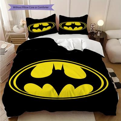 Batman Logo Graphic Design Threepiece Set 1 Duvet Cover 2 Pillowcase Without Core Bedding Set Soft And Comfortable Christmas Birthday Gift