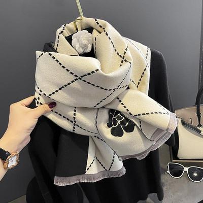 High End Kleiner Duft Kamelie Imitatkashmir Schal Doppelte Verwendung Winter Neu Verdickt Kältefest Warmer Schal