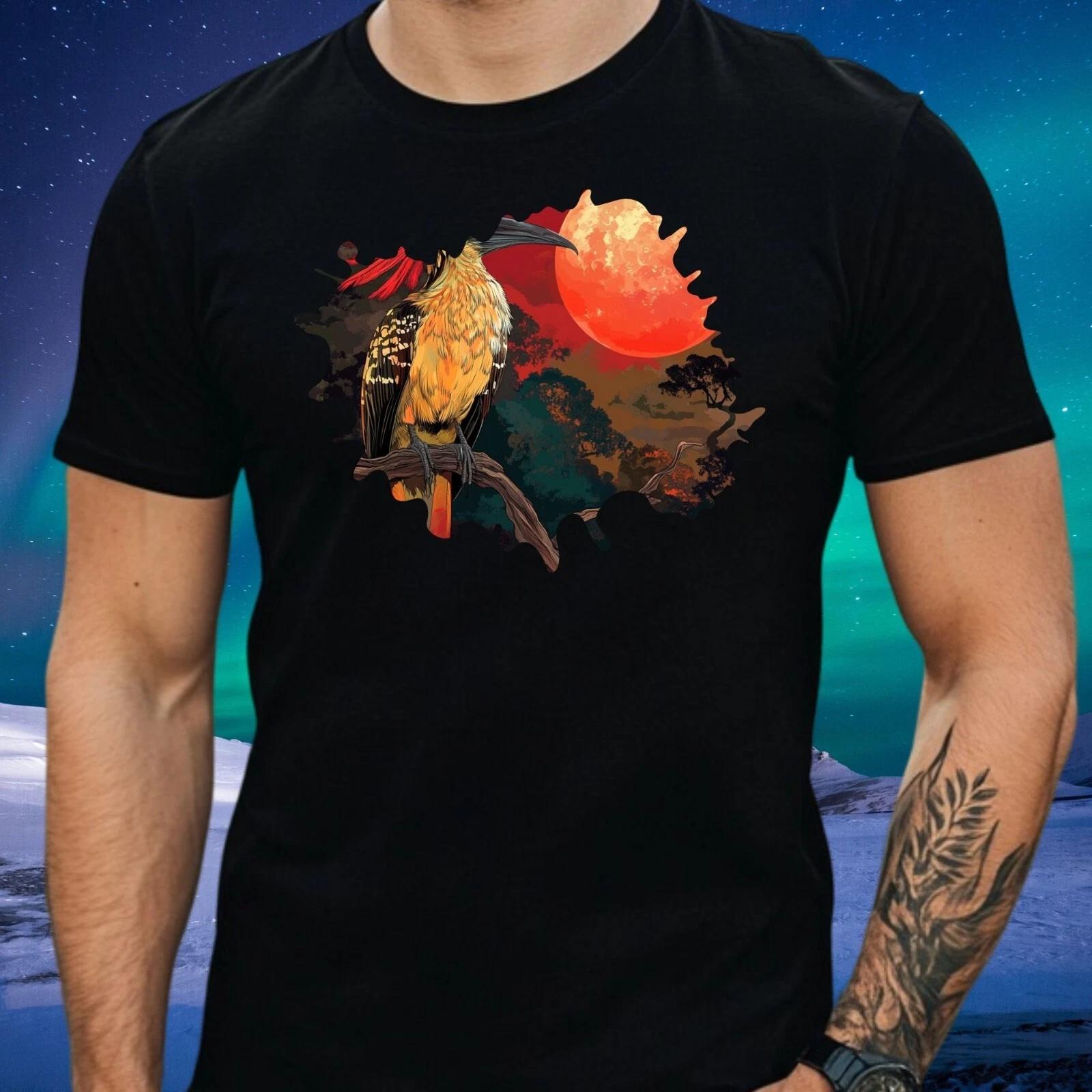 T-Shirt Herren Hoatzin Vogel Roter Mond Motiv Baumwolle Größe XS bis 5XL XXL