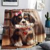 1Pc Iloveyoudog Print Flannel Blanket, High Quality Comfortable for All Seasons, Home Decor, Warmth and Comfort, Perfect for Christmas Gifts