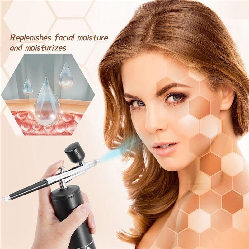 Aug. Airbrush KIT Cordless Rechargeable Compressor Airbrush Set Automatically Handles Model Painting, Nails, Makeup B