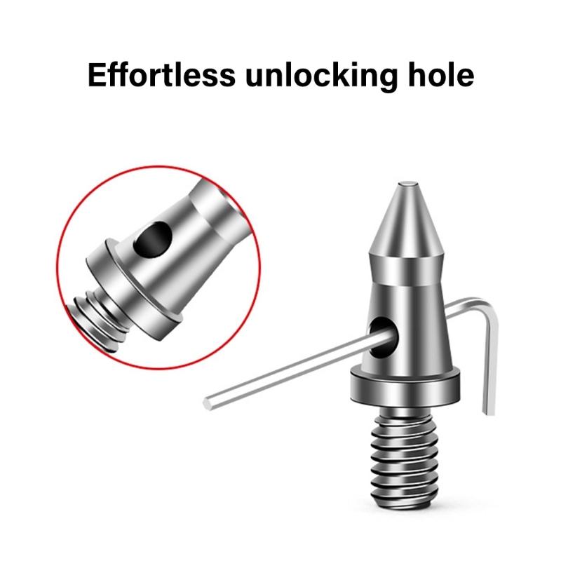 3PCS Durability Rubber Foot 1/4 Stainlessed Steel Foot Nail For Various Tripods Enhances Grip