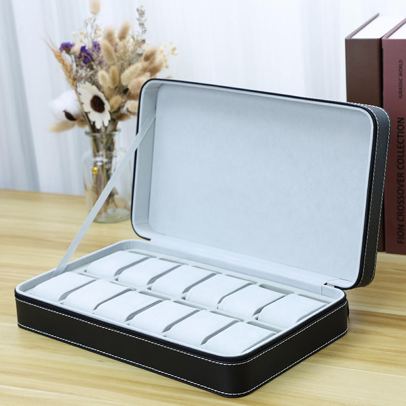 New 6/10/12 Girds Portable Watch Storage Boxes Organizer with Zipper Classic Style Multifunctional Watch Display Box
