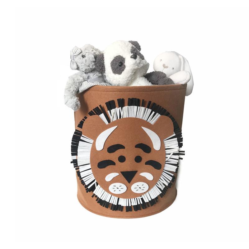 Trendy Korean Cartoon Animal Felt Storage Hamper - Large Capacity, Washable