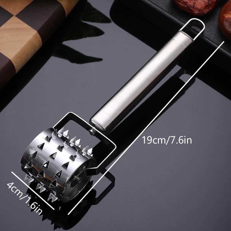 Edelstahl Steak Fleischklopfer Hammer Lockeres Fleisch Nadelstanzen Täglicher Sehnenbrecher Fleischeinführnadelroller