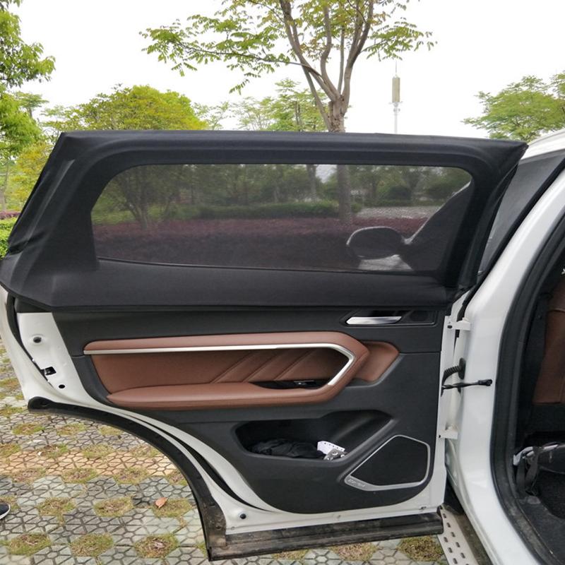 

Пара солнцезащитных козырьков для боковых окон автомобиля, защита от ультрафиолета, сетка, предотвращающая появление комаров, черная защита от солнца, складная штора