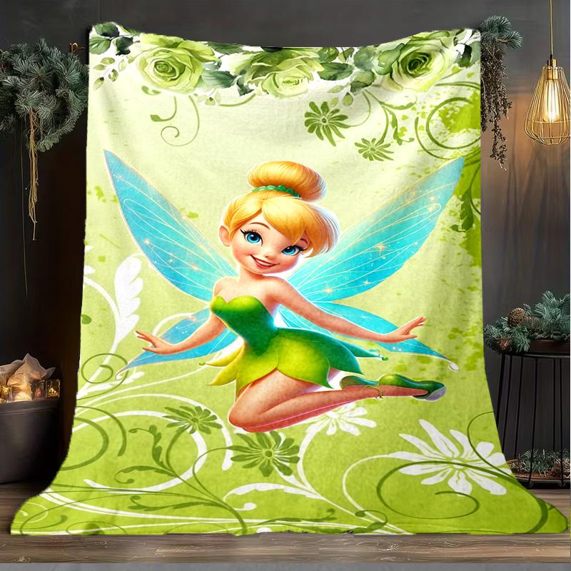 1PC Tinker Sprite Blanket Flannel Throw for Sofa, Indoor, Camping, Living Room, Office, Chair, And Bed Soft Birthday Christmas Gift