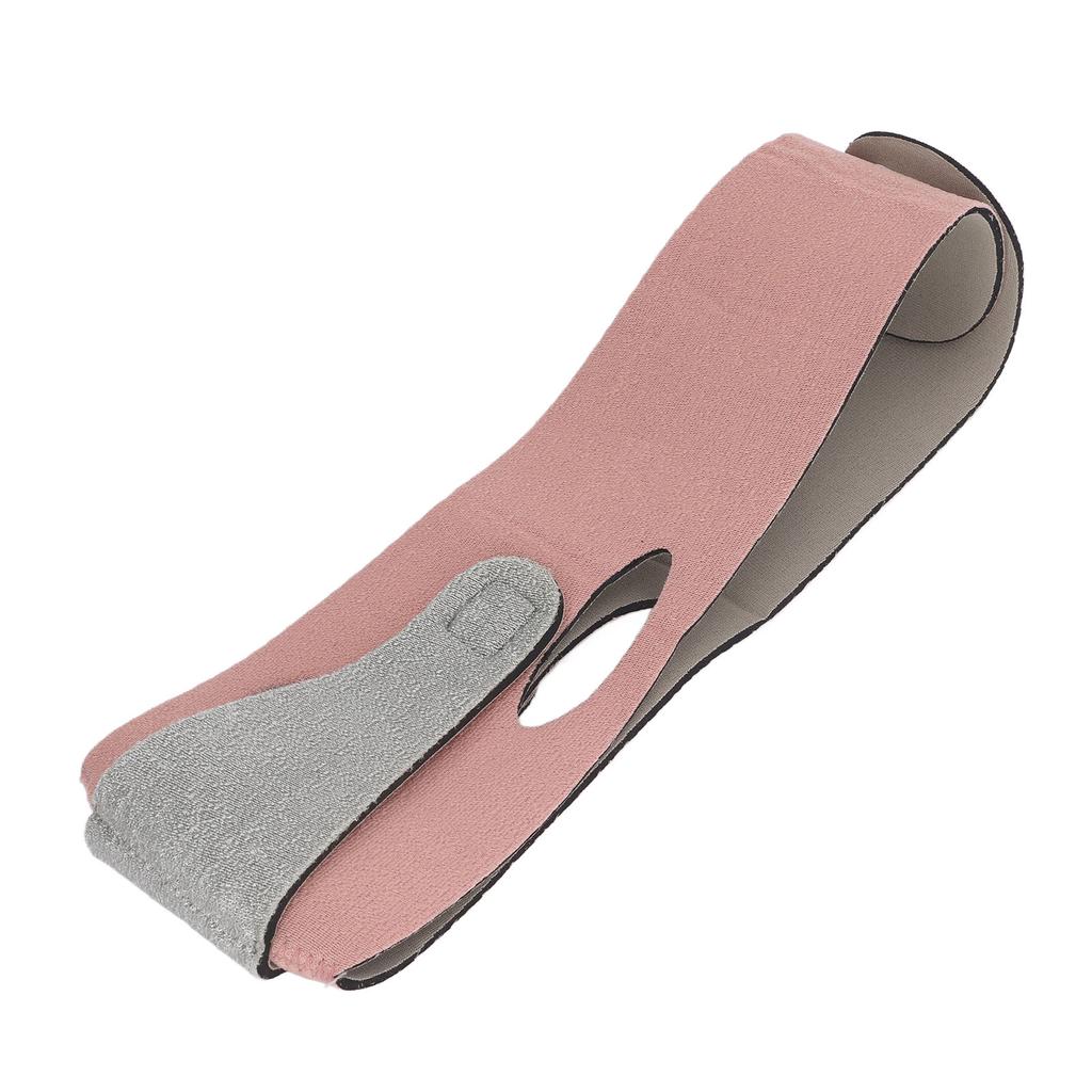 Facial Slimming Strap V Shaped Breathable Soft Face Lifting Belt Bandage Pink M Size
